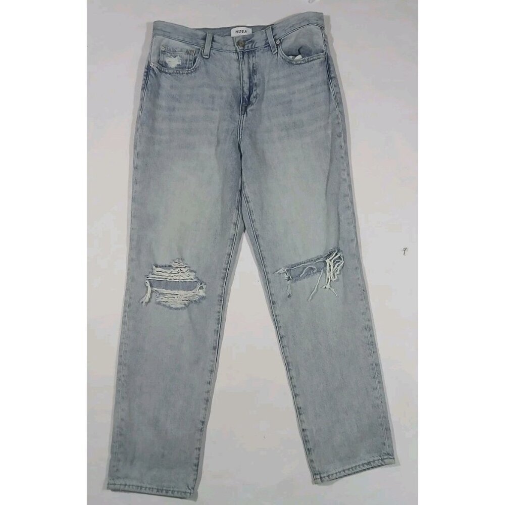 Pistola Presley High Rise Relaxed Roller Jeans Size 29 Light Wash Distressed 90s